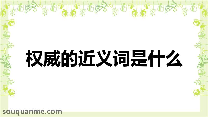 权威的近义词是什么 权威的读音拼音 权威的词语解释